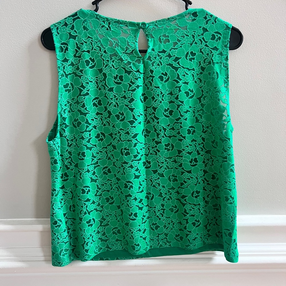 Topshop Vibrant Green Lace Blouse - Picture 4 of 6